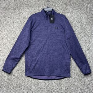 Under Armour 1/2 Zip Pullover Fleece Men's Medium Heather Blue Loose Performance